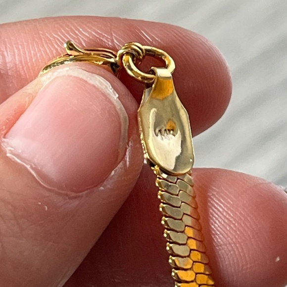 Kay Jewelers vintage 90s 14K gold chain with Square CZ stone - Picture 8 of 11